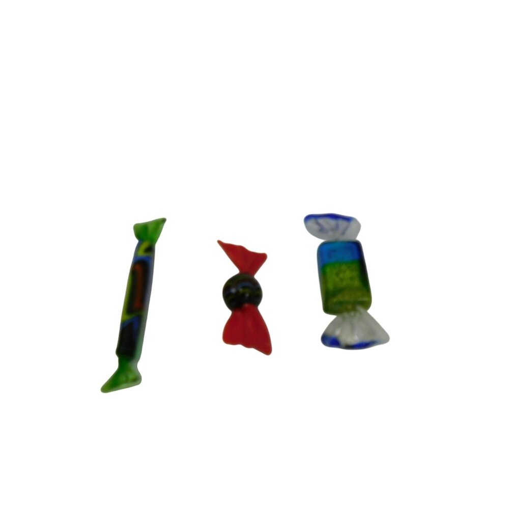 Pier 1 Imports Three Assorted Art Glass Wrapped Candy Ornaments Home Decor - Picture 5 of 8
